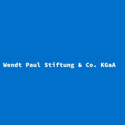 Hersteller: Wendt Paul Stiftung &amp; Co. KGaA
